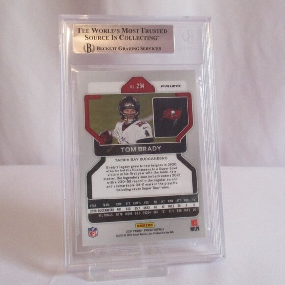 2021 PANINI PRIZM PRIZMS SILVER #294 TOM BRADY BGS 8.5 - Picture 2 of 2